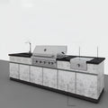 Custom Outdoor Backyard Kitchen 304 Stainless Steel Outdoor Island Kitchen with Sink and Gas Bbq Grill