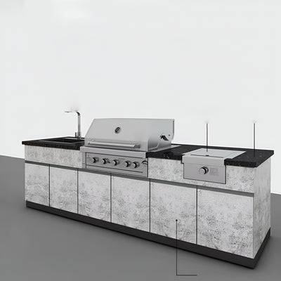 Custom Outdoor Backyard Kitchen 304 Stainless Steel Outdoor Island Kitchen with Sink and Gas Bbq Grill