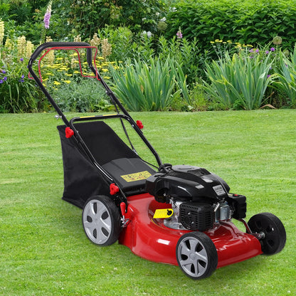 Self Propelled Lawn Mower, 141 Cc Gas Engine Lawn Mower, Push Lawn Mower with 50L Grass Tank