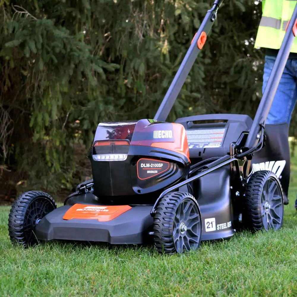 56V Cordless Battery Lawn Mower and String Trimmer Combo Kit W/ 2.5Ah and 5.0Ah Batteries and (2) Chargers (2-Tool)