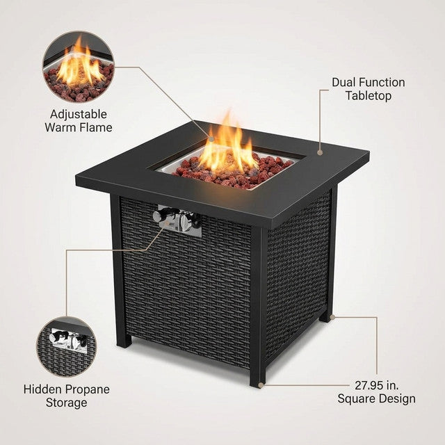 Outdoor Propane Fire Pit Table — Lifestyle