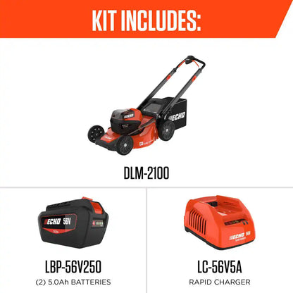 21 In. 56-Volt Cordless Battery Walk behind Push Lawn Mower with Two 5.0 Ah Batteries/Rapid Charger