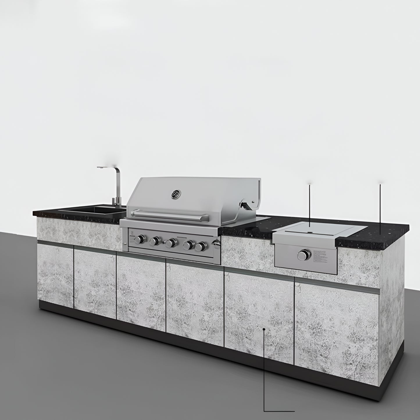 Custom Outdoor Backyard Kitchen 304 Stainless Steel Outdoor Island Kitchen with Sink and Gas Bbq Grill
