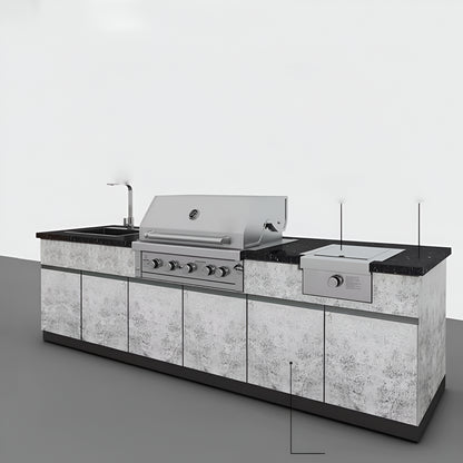 Custom Outdoor Backyard Kitchen 304 Stainless Steel Outdoor Island Kitchen with Sink and Gas Bbq Grill