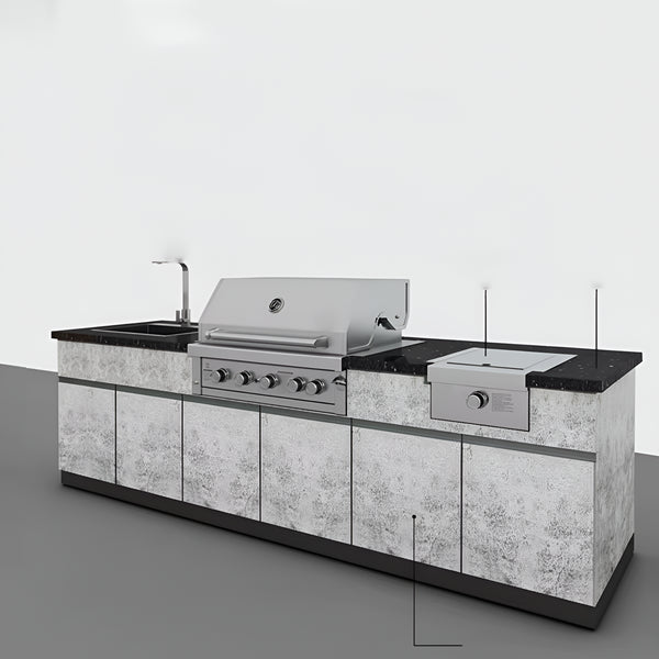 Custom Outdoor Backyard Kitchen 304 Stainless Steel Outdoor Island Kitchen with Sink and Gas Bbq Grill