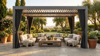 10X12/12X20Ft Louvered Pergola, Waterproof Roof All Weather Rust-Resistant Gazebo for Backyard Patio — Lifestyle