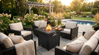Outdoor Propane Fire Pit Table — Lifestyle